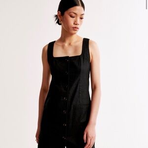 Abercrombie & Fitch Black Button-Down Mini Dress